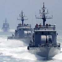 South Korean naval vessels in the Yellow Sea